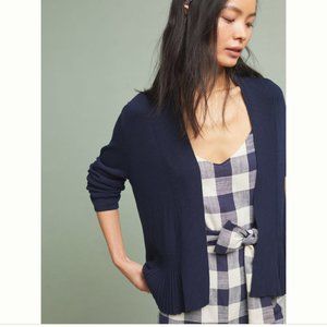 Anthropologie Banlieue Peplum Cardigan - Navy - XS